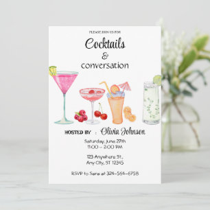 Cocktails and Conversation Party Invitation