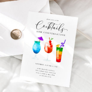 Cocktails and Conversation Party Invitation