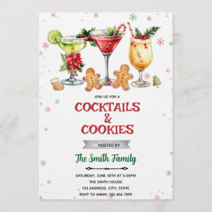Cocktails and Cookies Christmas invitation