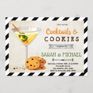 Cocktails and cookies party invitation