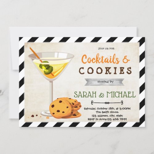 Cocktails and cookies party invitation