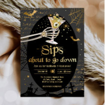 Cocktails and Costumes Brews Boos Booze Halloween  Invitation