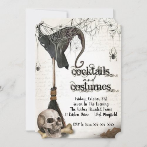 Cocktails And Costumes Halloween Invitation