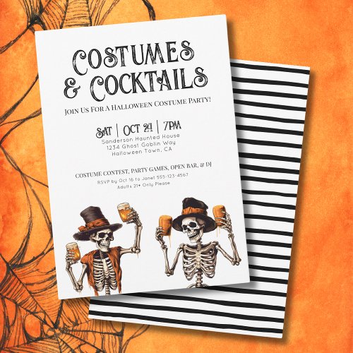 Cocktails And Costumes Halloween Party Invitation