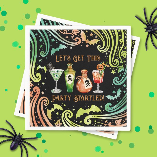 Cocktails and Costumes Halloween Party Napkins (Cocktails and Costumes Halloween Party Napkins)