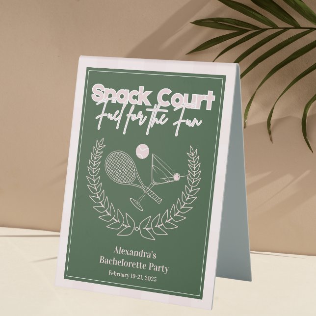 Cocktails And Country Clubs Bachelorette Snack Table Tent (Creator Uploaded)