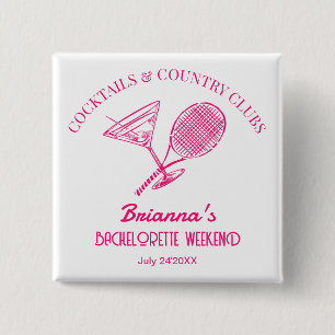 Cocktails and country clubs tennis Bachelorette Button