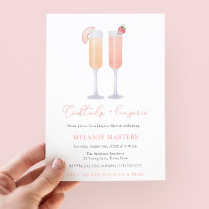 Cocktails and Lingerie Bachelorette Wedding Shower Invitation