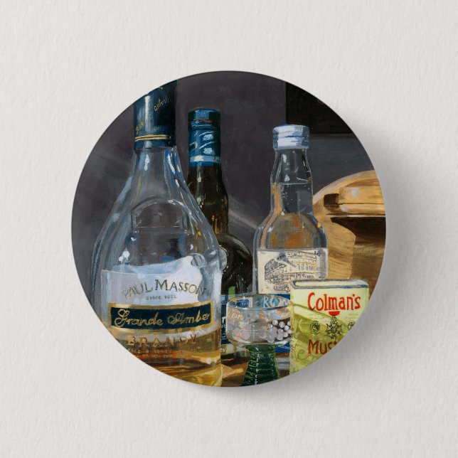 Cocktails and Mustard Pinback Button (Front)