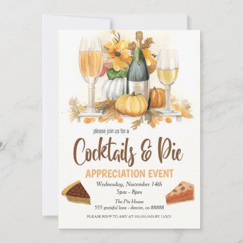 Cocktails and Pie Appreciation Invitation