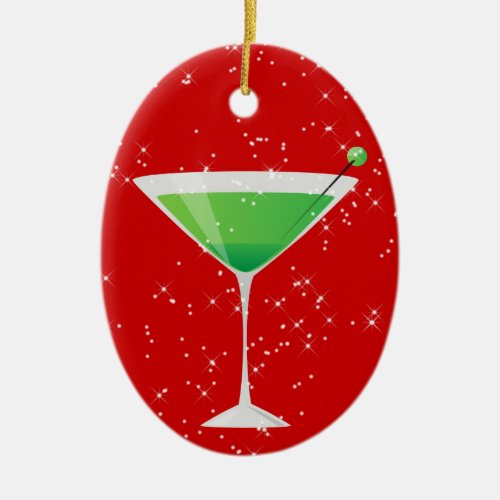 Cocktails Anyone by SRF Ceramic Ornament