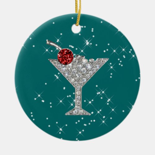 Cocktails Anyone by SRF Ceramic Ornament