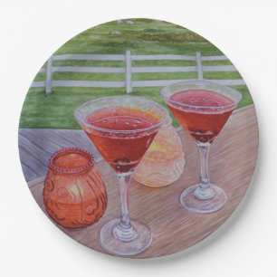 Cocktails at Mission Ranch Paper Plates