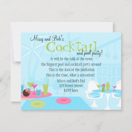 Cocktails at the Pool Invitation