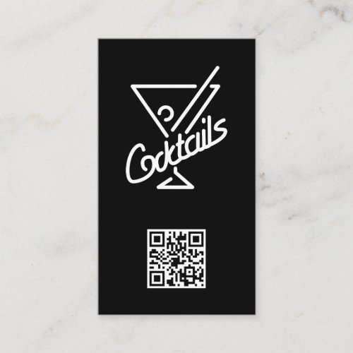 Cocktails  Bartender  QR Barcode Business Card