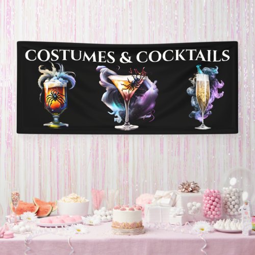 Cocktails booze magic smoke Halloween party Banner