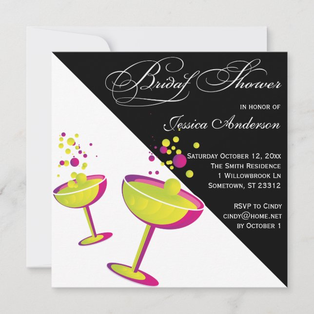 Cocktails  Bridal Shower Invite (Front)