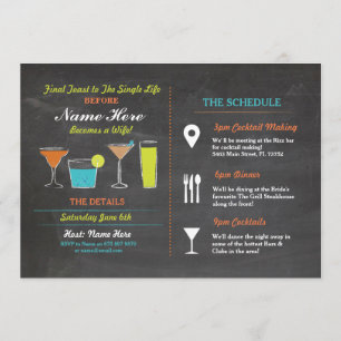 Cocktails Bridal Shower Itinerary Bachelorette Program
