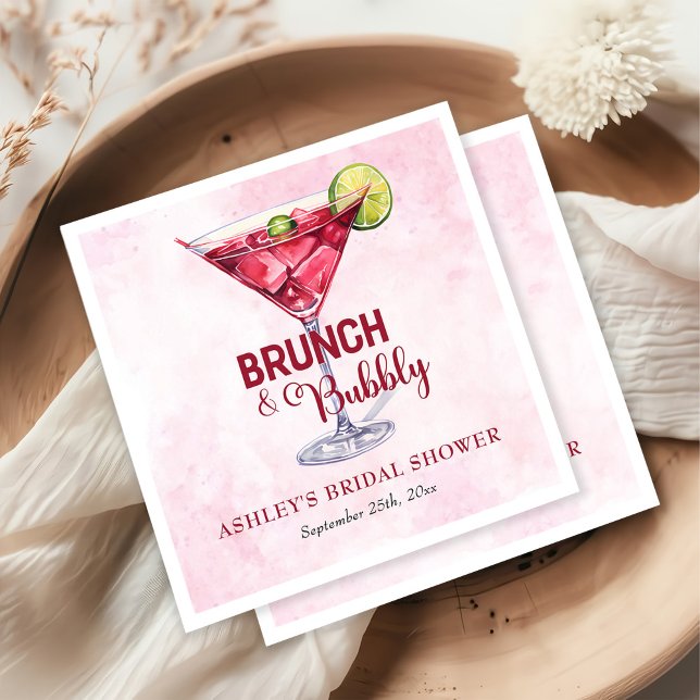Cocktails Brunch & Bubbly Bridal Shower  Napkins (Creator Uploaded)