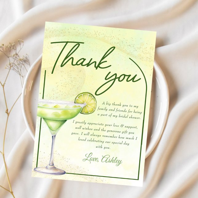 Cocktails Brunch & Bubbly Bridal Shower Thank You Card (Creator Uploaded)