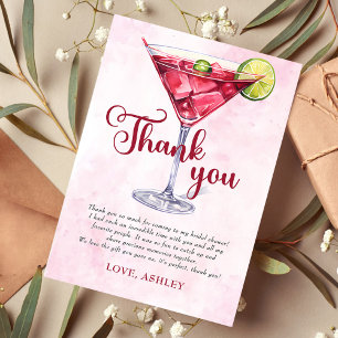Cocktails Brunch & Bubbly Bridal Shower Thank You Card