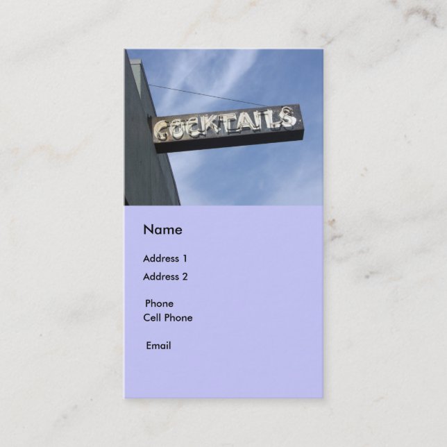 cocktails business card (Front)