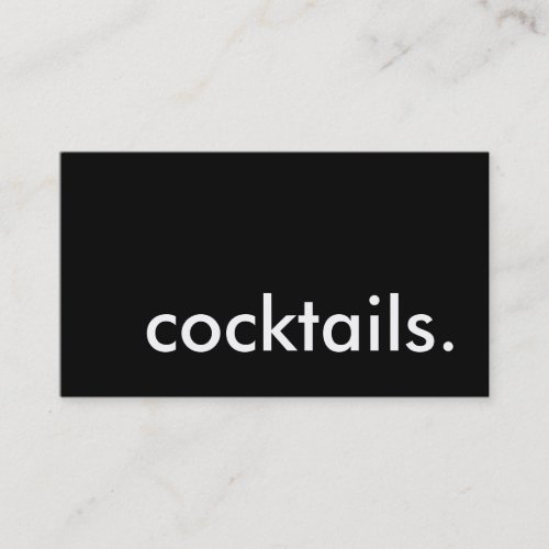 cocktails. business card