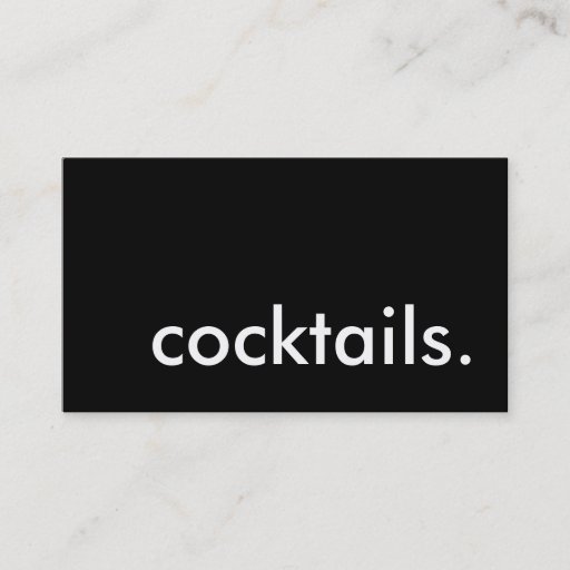 Customizable cocktails. business card