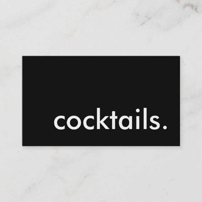 cocktails. business card (Front)