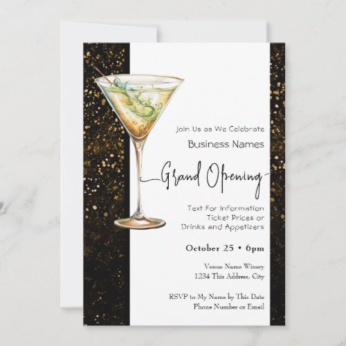 Cocktails Business Grand Opening Invitation