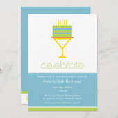 Cocktails & Cake Birthday Party Invitation (Front/Back)