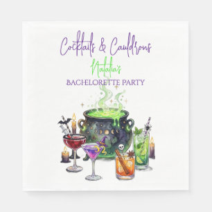 Cocktails & Cauldrons Halloween Bachelorette Party Napkins