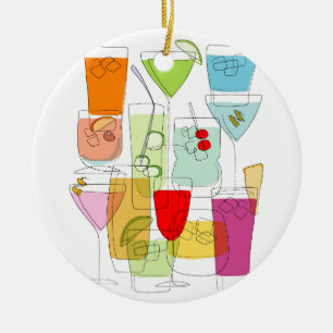 Cocktails Ceramic Ornament