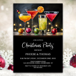Cocktails Christmas Party Invitation