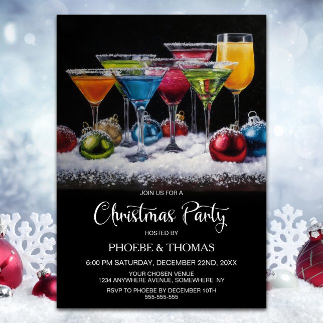 Cocktails Christmas Party Invitation (Creator Uploaded)