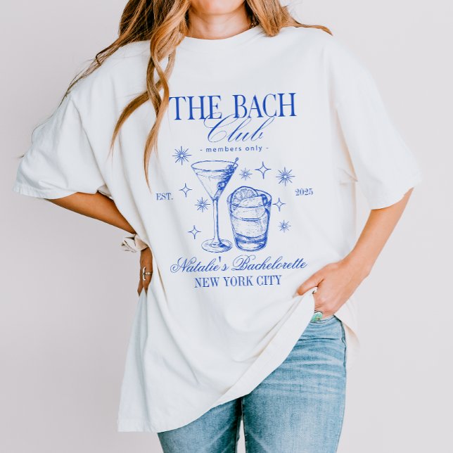 Cocktails Club Bachelorette Party Blue Tri-Blend Shirt (Vintage Retro Cocktails Bachelorette Party Shirt)
