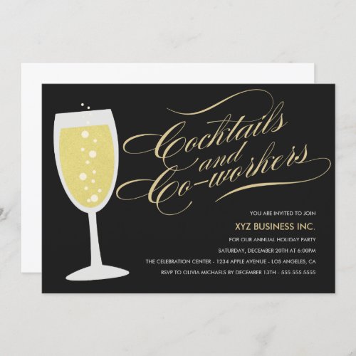 Cocktails  Co_workers Holiday Party Invitation