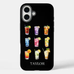 Cocktails Cocktails Cocktails Monogrammed iPhone 16 Plus Case