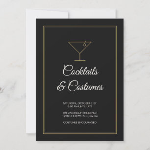 Cocktails & Costumes Adult Halloween Party Invitation