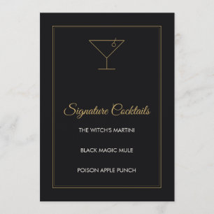 Cocktails & Costumes Halloween Drink Menu Invitation