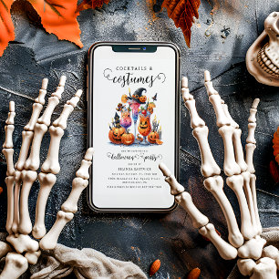 Cocktails & Costumes Halloween Party Invitation