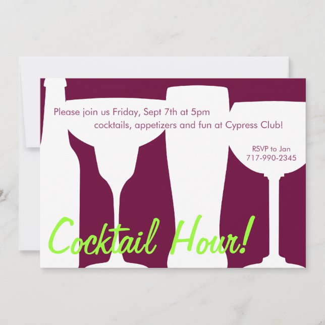 Cocktails Customizable Invite (Front)