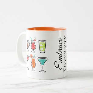 Cocktails Embrace Diversity Bachelorette Two-Tone Coffee Mug