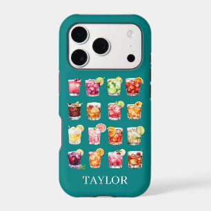 Cocktails Galore Monogrammed iPhone 17 Pro Case