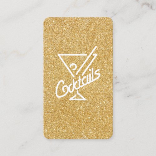 Cocktails  Glamour Gold Glitter Business Card