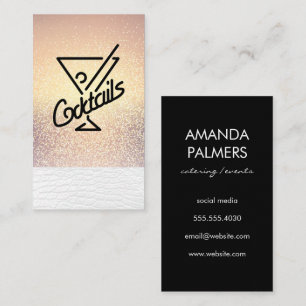 Cocktails / Glamour Gold Glitter Business Card
