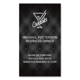 Cocktails Icon   Bar and Restaurant Upholstery Business Card Magnet