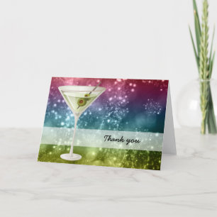Cocktails Letterpress Thank You Card