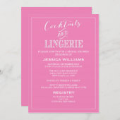 Cocktails & Lingerie Shower Invitations | Pink (Front/Back)