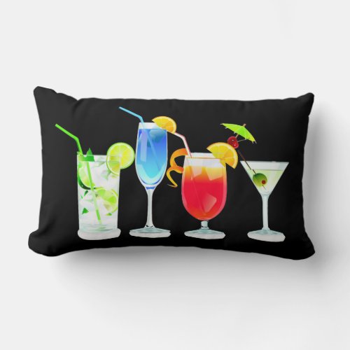 Cocktails Lumbar Pillow